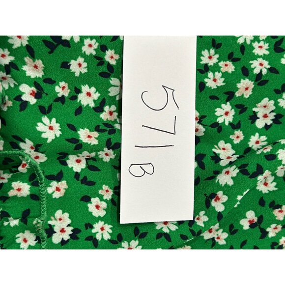 Sienna Sky Green Floral Smocked Tiered Mini Dress Ruffle Hem Sz M Y2K Baby Doll - Picture 10 of 11